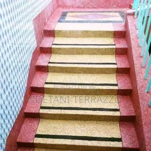 Cream and Red Terrazzo