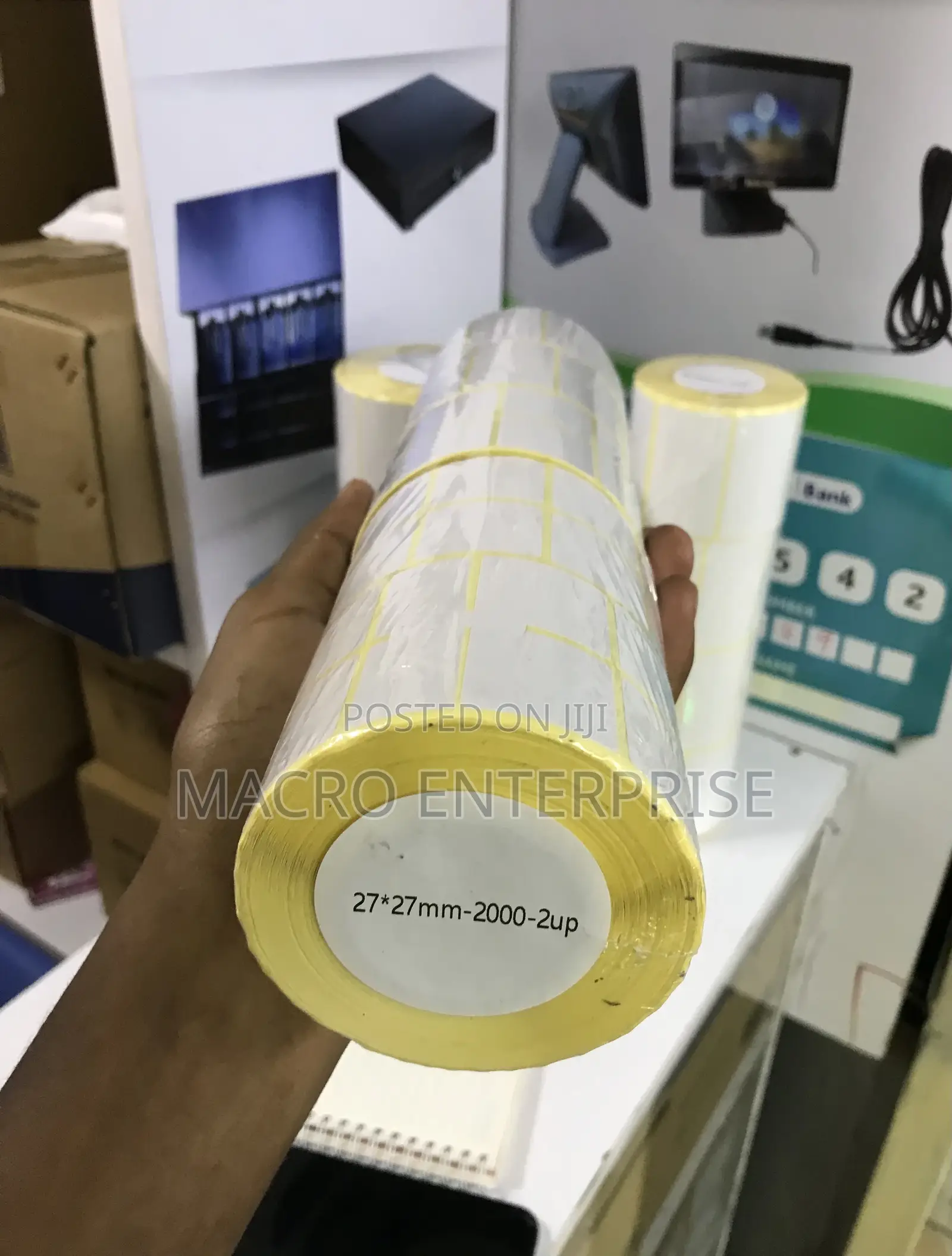 Small Asset Tag Labels 27x27mm - 2000 Thermal, 2up for It Equipment