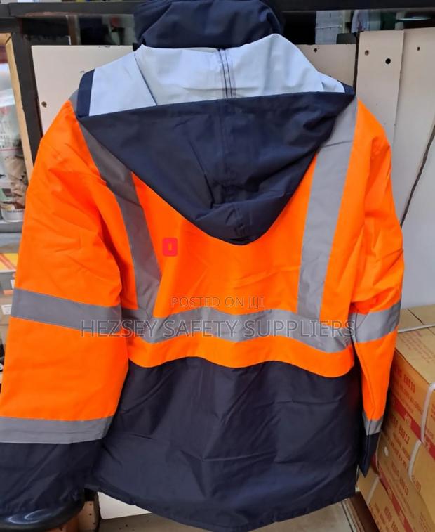 Heavy Duty Orange Black Jacket With Reflective Strips - thumbnail 2