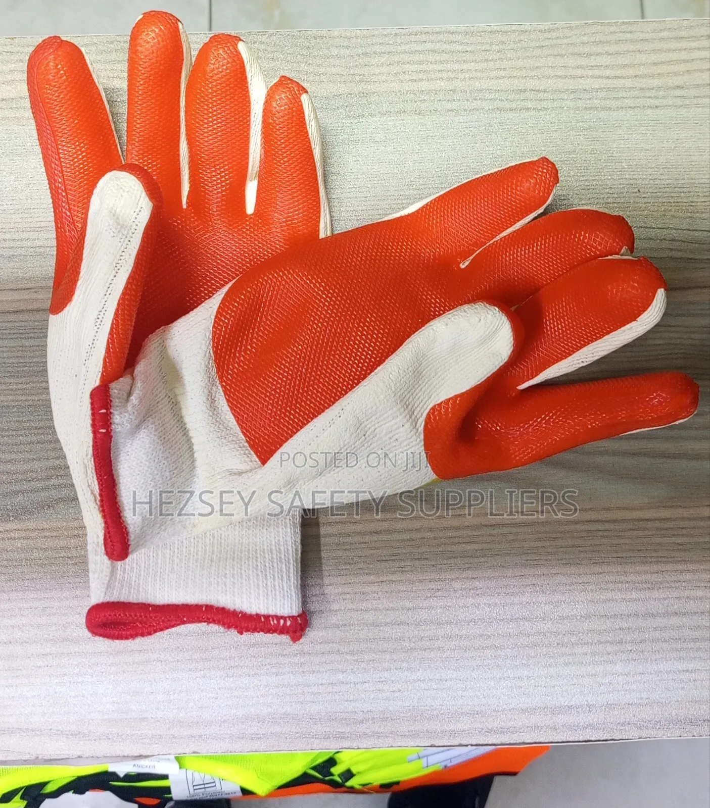 Orange Palm Diamond Grip Gloves