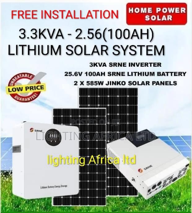 3kw - 2.56kwh Lithium Offgrid (Tv, Lights, Fridge, Microwave, Wifi)