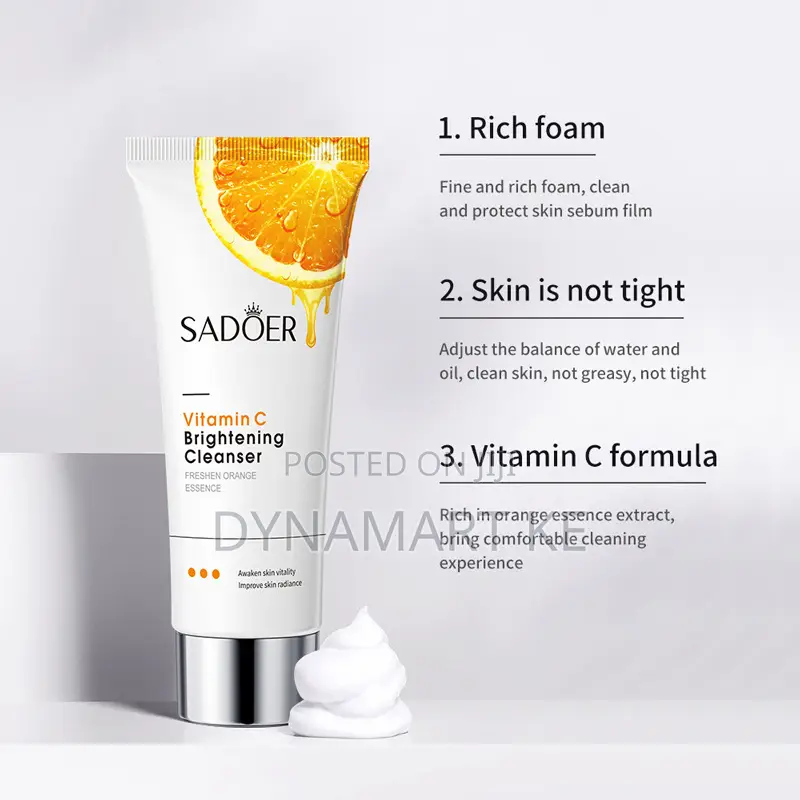 Sadoer Vitamin C Cleanser Fights Acne Oil Control Face Foaming Wash