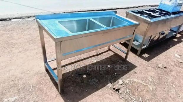 Commercial Double Bowl Sink, - main view