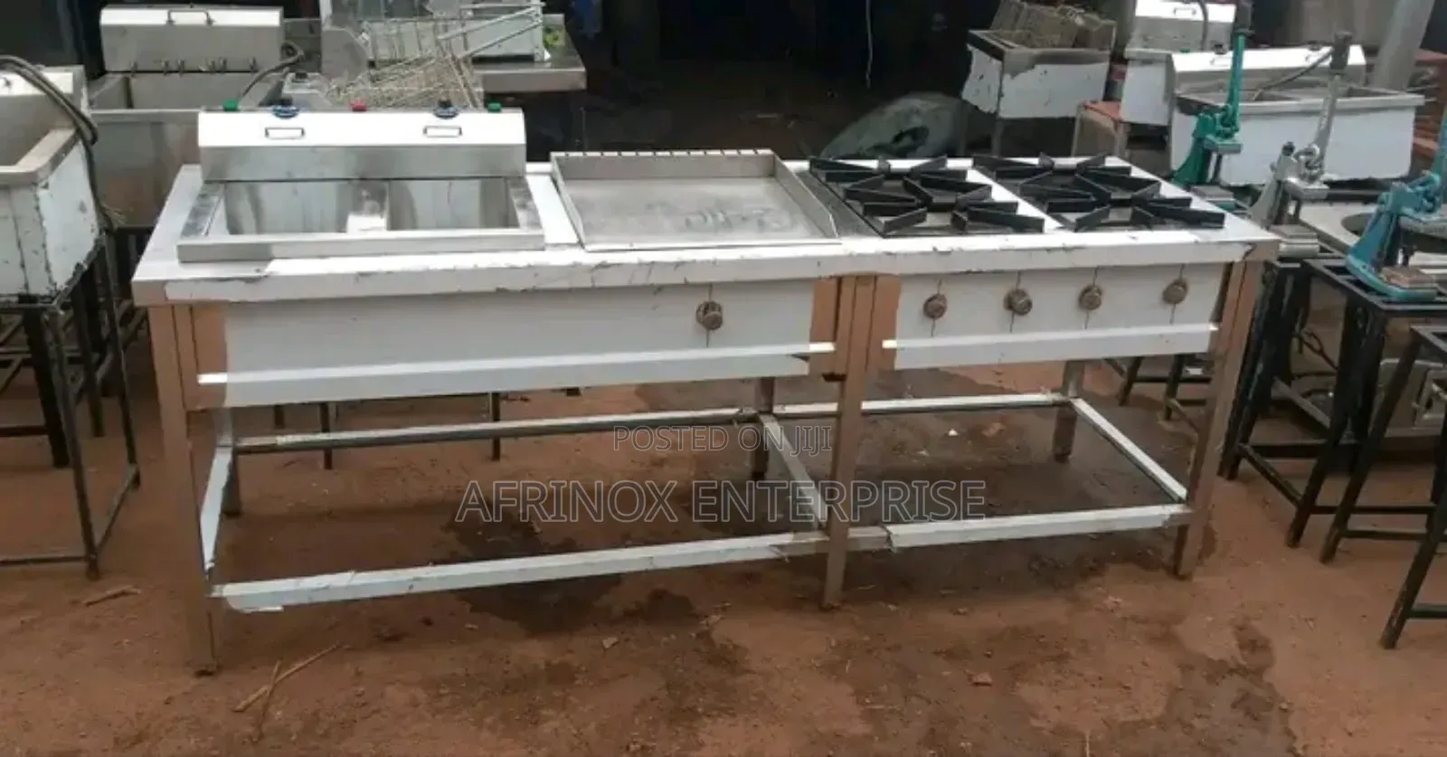 Four Burner Cooker With Deep Fryer and Griddle