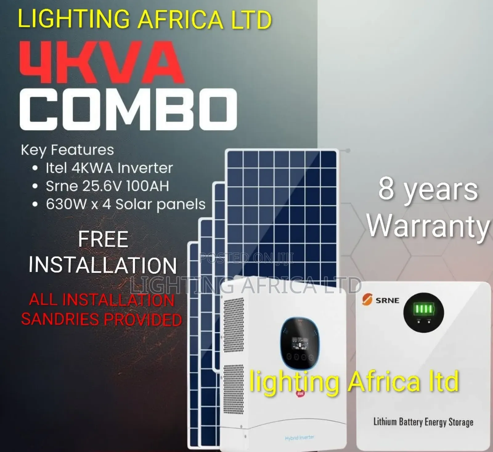 New 4kw - 2.56kw Home Lithium Solar Solution Free Installation Testing
