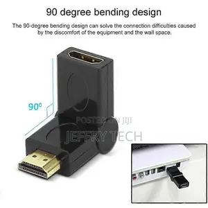 Hdmi 19 Pin Male to Hdmi 19pin Female Swivel (180 Degree) Adaptor (Gol