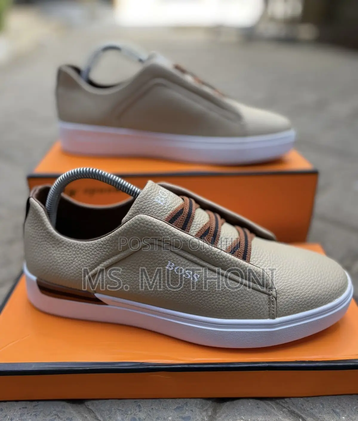 Laceless Boss Rhys Tennis Trainers Sizes 40-45
