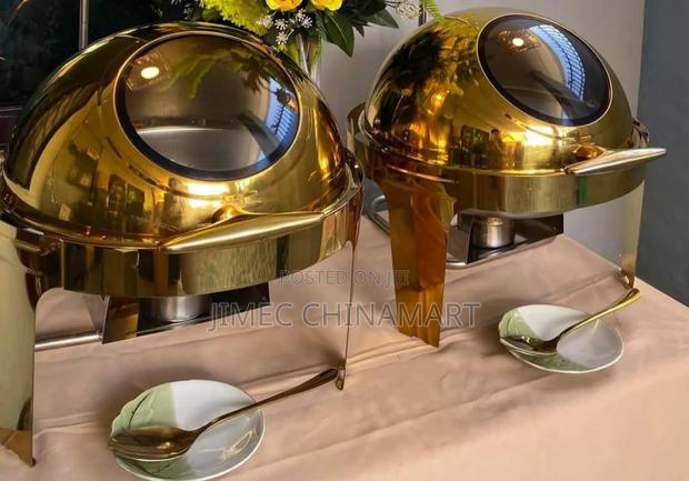 6ltr Round Chafing Dish – Golden - main view