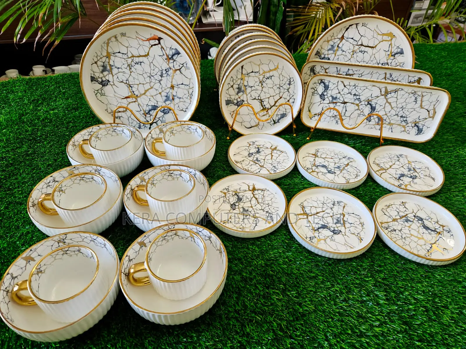 32 Pc Beautiful Dinner Setmarble Grey
