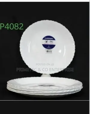 Set of 6 Luminarc Feston White Plates