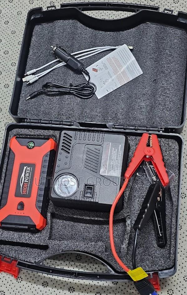 Portable Car Battery Jump Starter With Air Compressor