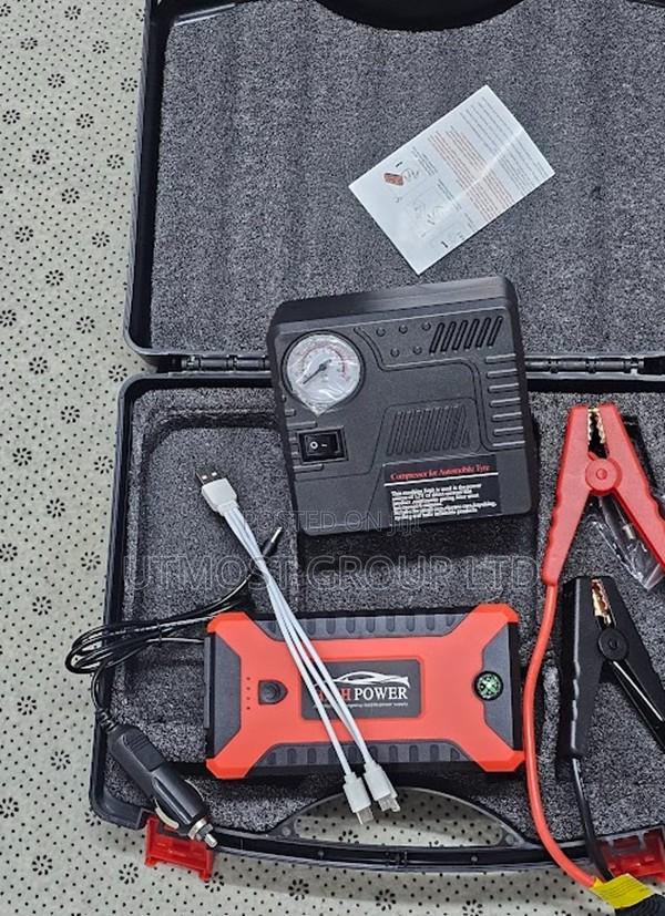 Portable Car Emergency Starter and Air Compressor - main view