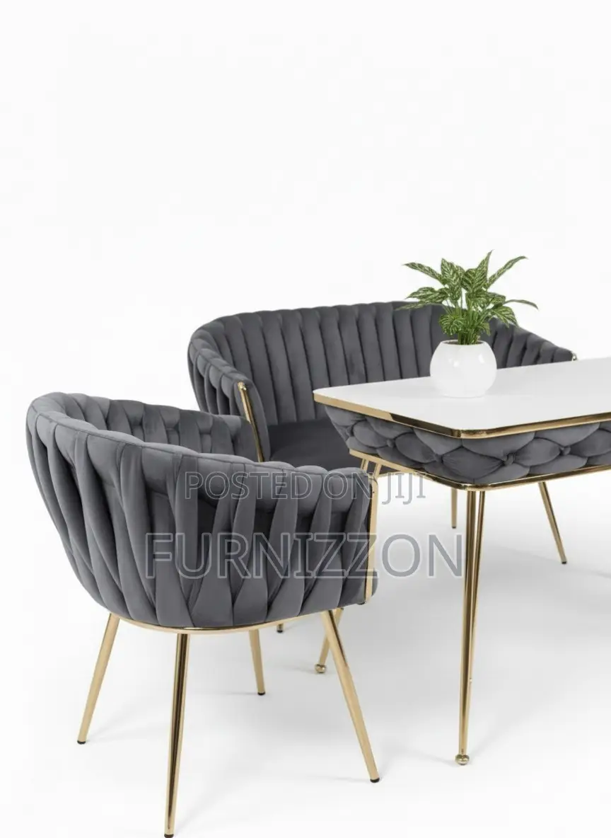 Premium Marble Table Dining Set With Chester Chairs