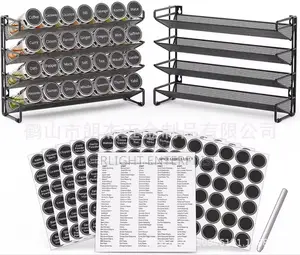 4 Layer Rack With 28 PCS Bottles With Labels and White Pen