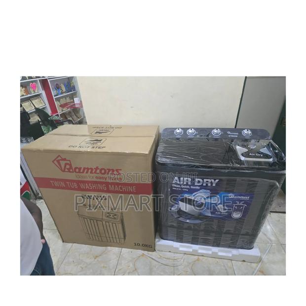 Ramtons 10 Kg Twin Tub Top Load Washing Machine – Black