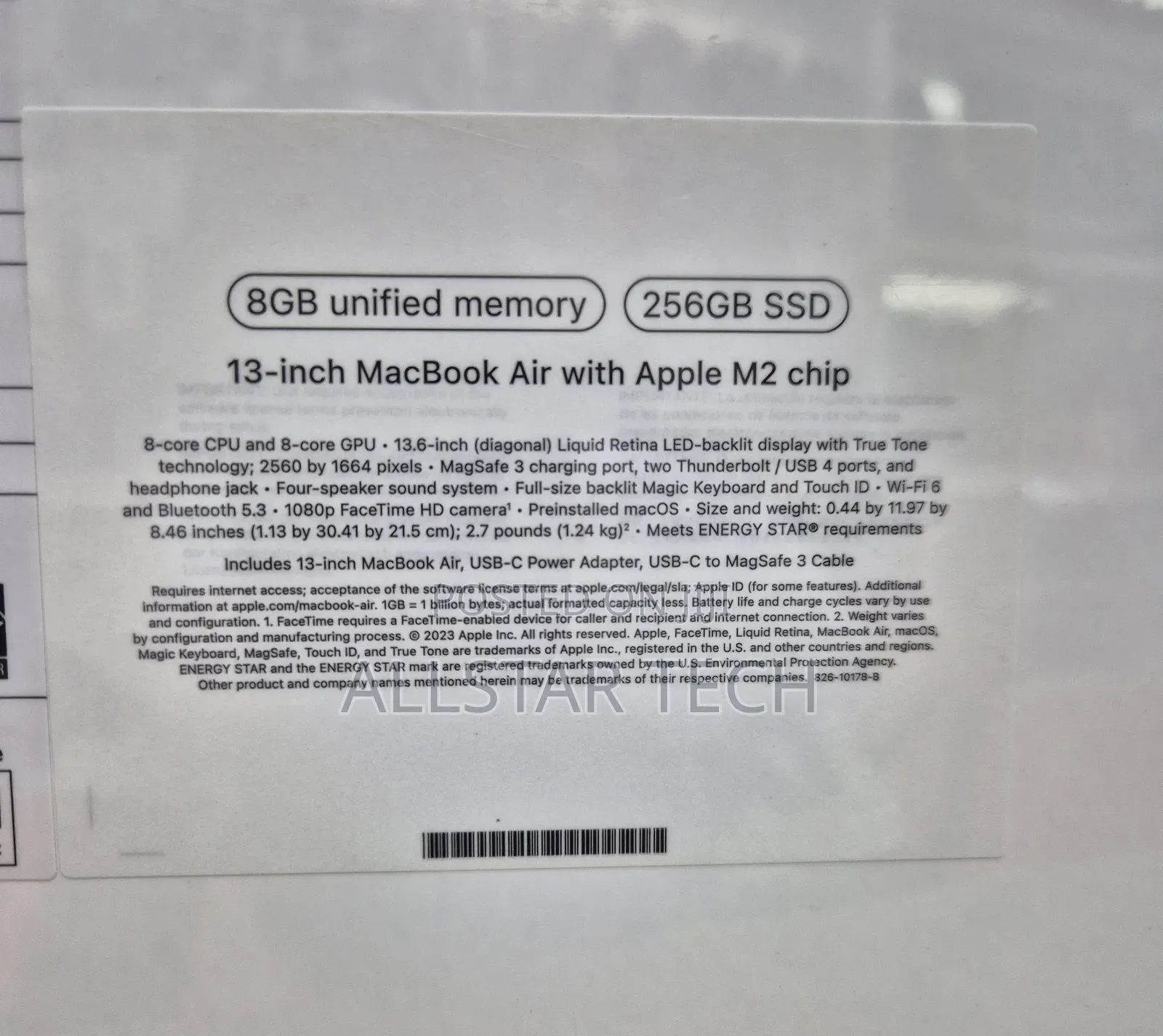 New Laptop Apple MacBook Air 2022 M2 8GB Apple M1 SSD 256GB