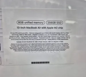 New Laptop Apple MacBook Air 2022 M2 8GB Apple M1 SSD 256GB