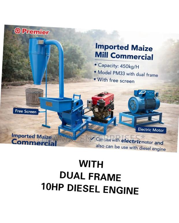Premier Imported Commercial Maize Mill - 10hp Diesel Engine - main view