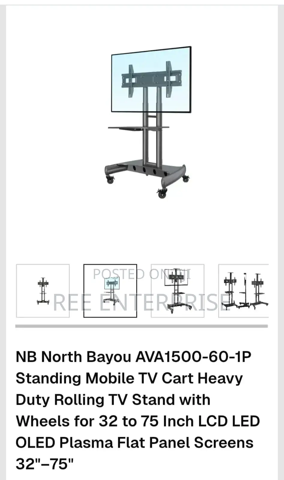 Standing Mobile Tv Cart  Heavy Duty  Tv Stands With 32-75 Inches