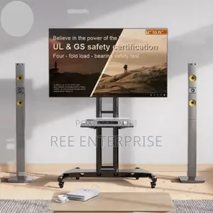 Standing Mobile Tv Cart  Heavy Duty  Tv Stands With 32-75 Inches