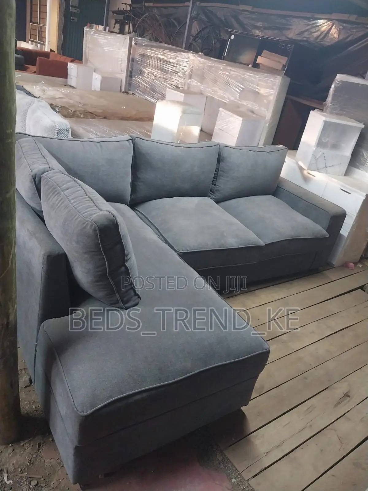 Black 6 Seater Iconic L Sofa