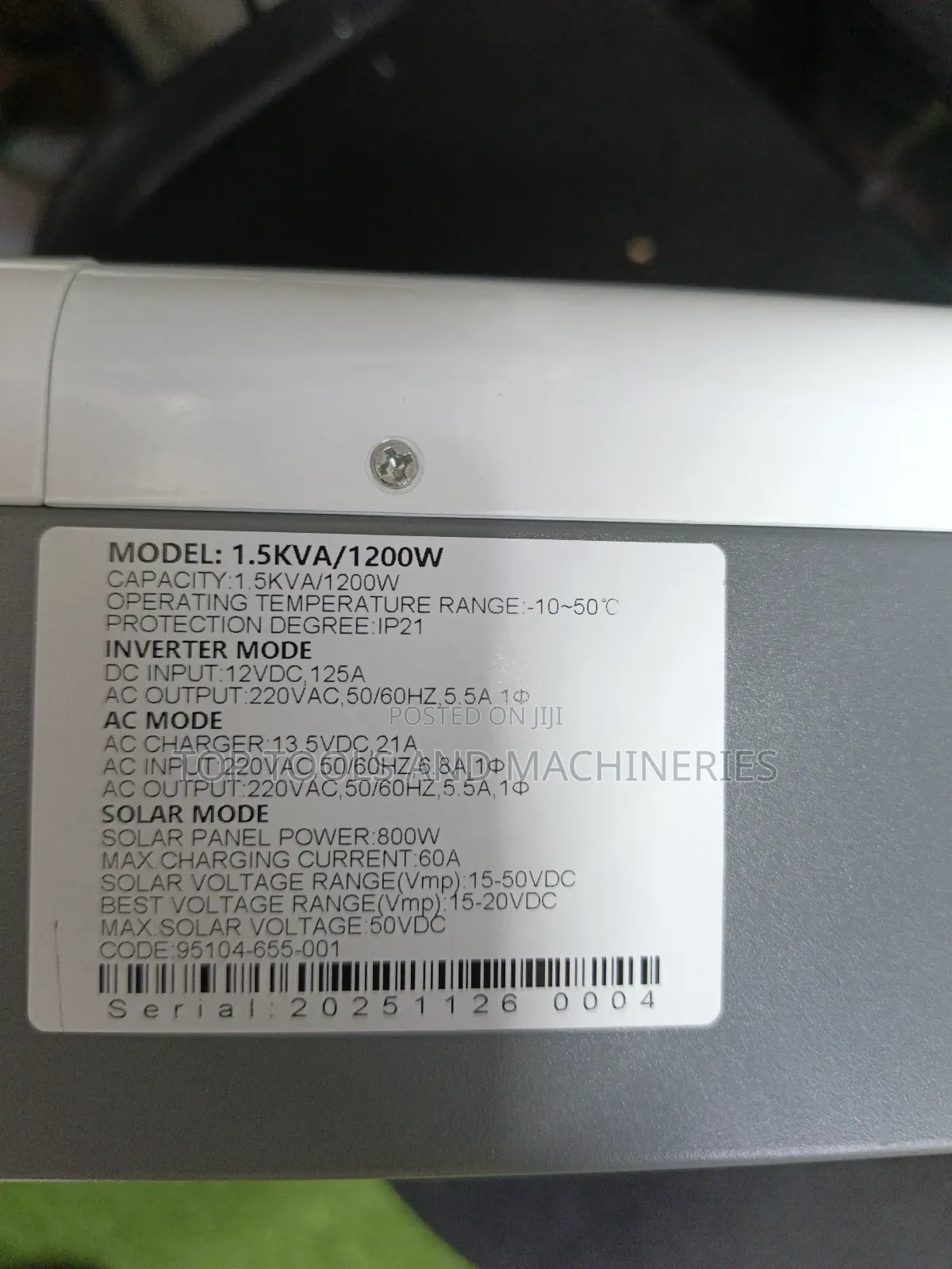 Solar Nyumbani 1.5kva 12v Low Frequency Hybrid Solar Inverter