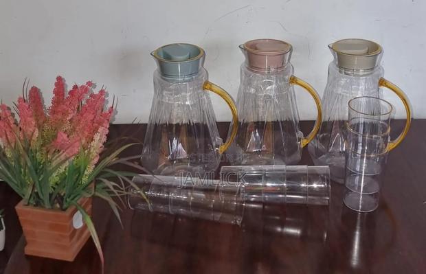 Stylish Clear Acrylic Water Set – 1.8l Jug + 3 Tumblers –Pm