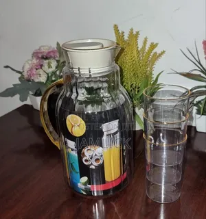 Stylish Clear Acrylic Water Set – 1.8l Jug + 3 Tumblers –Pm