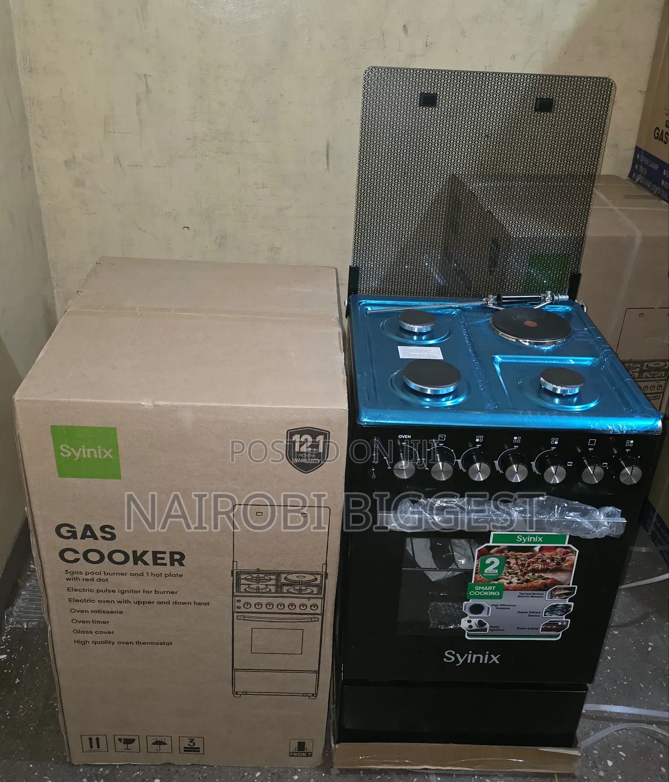 Syinix 3gas+1electric Standing 50×55cm Best Cooker