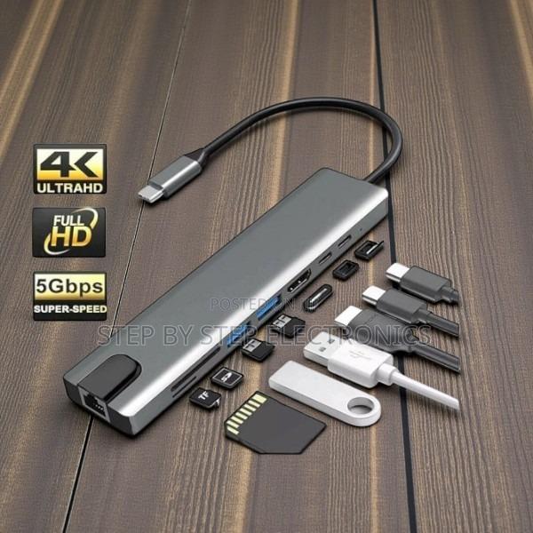 Multi Function Connectivity Hub 8 in 1 Usb Type-C Hub Port Adapter