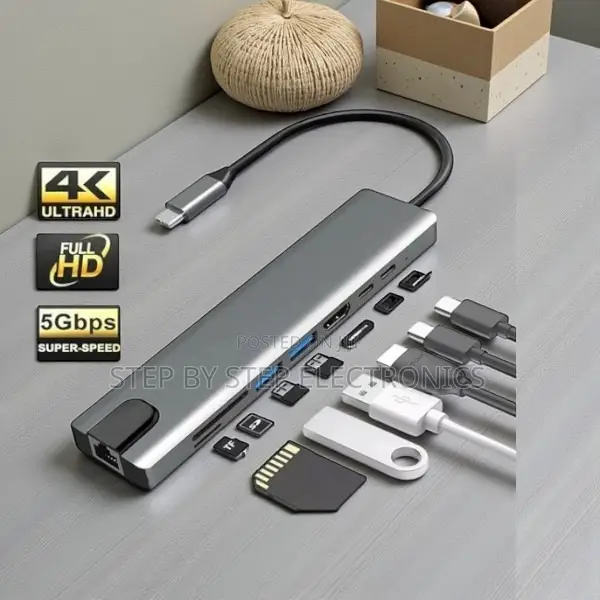 Multiple Connectivity Usb C Dock 8 in 1 Usb Type-C Hub Port Adapter