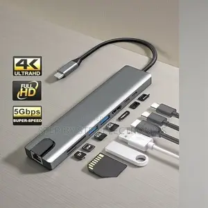 Superfast Data Transfer Support Dock 8 In1 Usb Type-C Hub Port Adapter