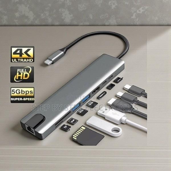 Easy to Connect Portable Usb C Hub 8 in 1 Usb Type-C Hub Port Adapter