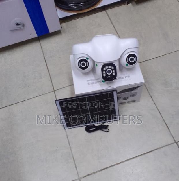 PTZ Triple Lens Outdoor Solar Security Camera Solar Powered - main view