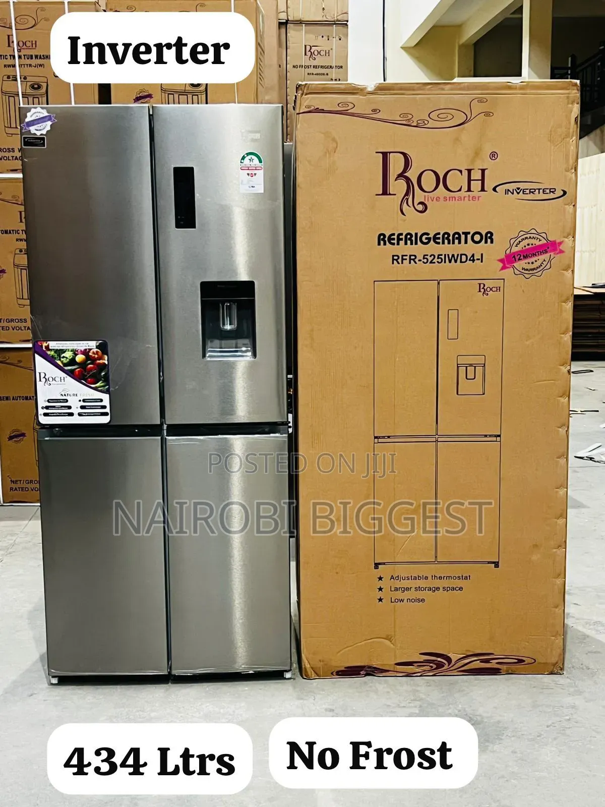 Roch 4 Door 434litre -525iwd4-i Refrigerator With Dispenser