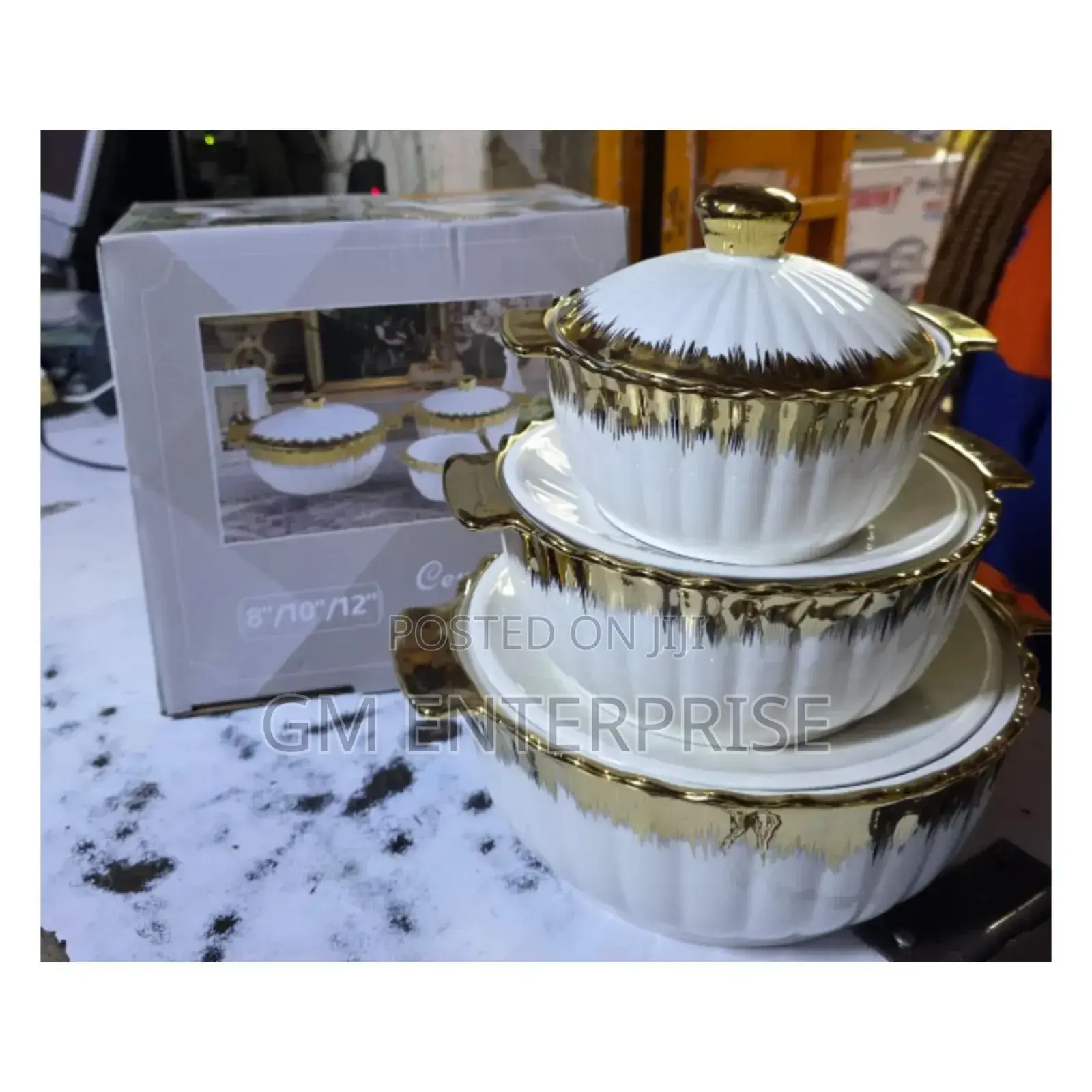 3 PCS Ceramic Soup Pots