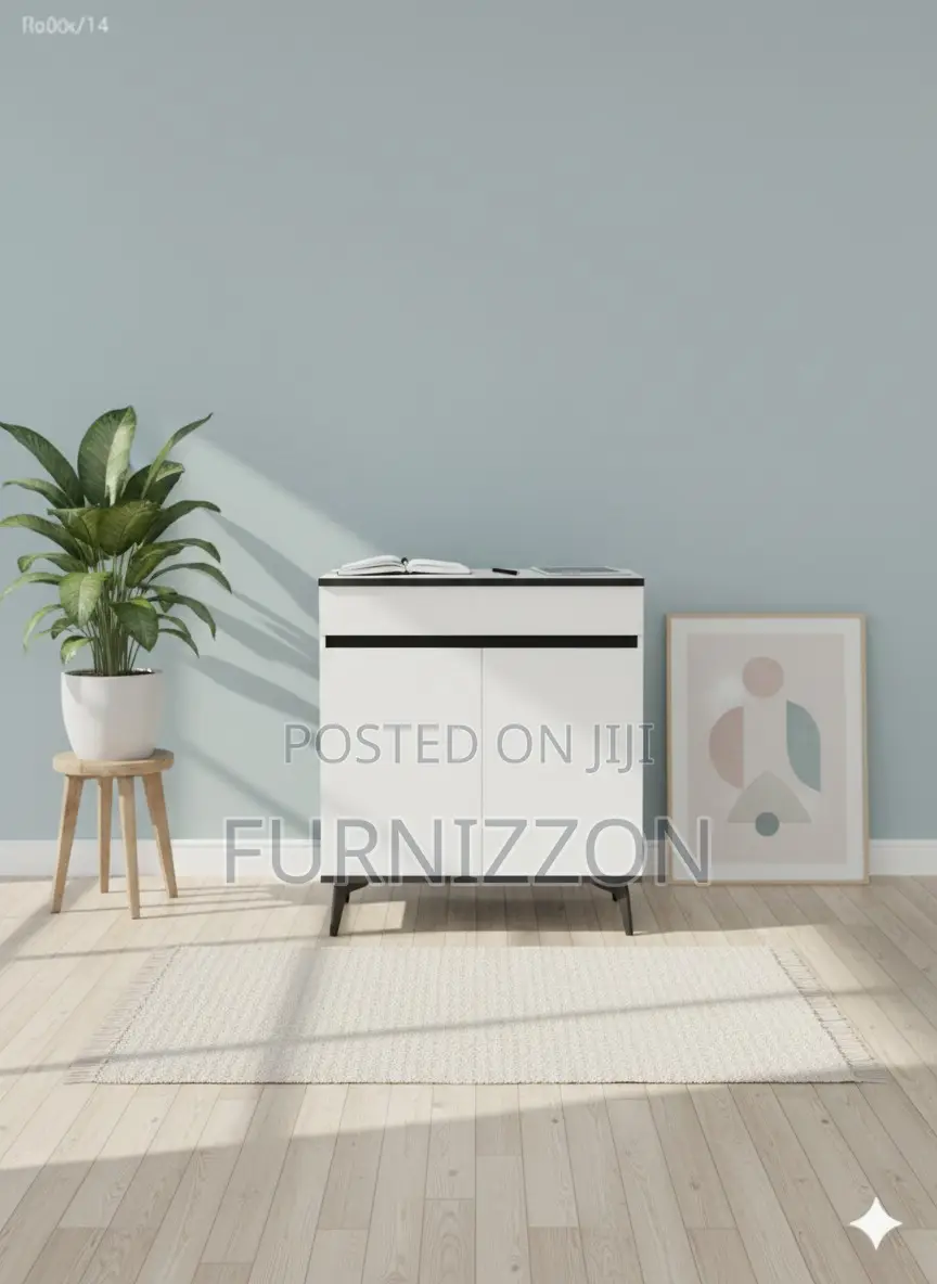 Wooden Bedside 2-door Cabinet