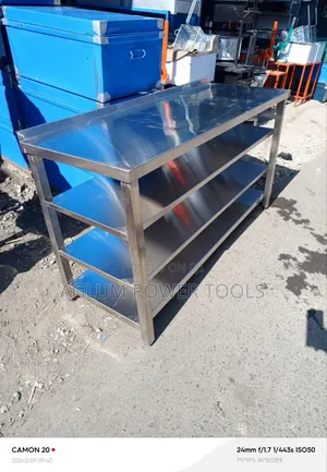 Table Stainless Steel 5 Ft With 3 Shelves