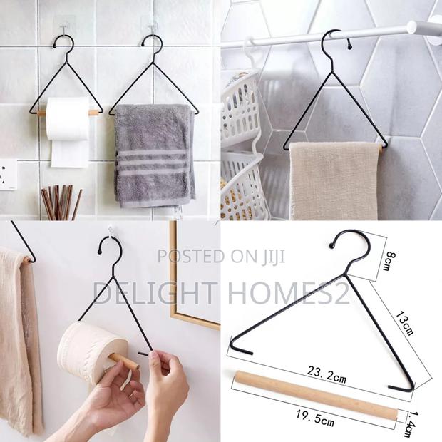 Wood Iron Towel Storage Rack_cu