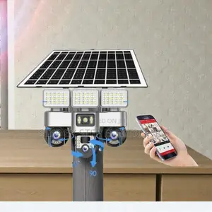 12mp 4g PTZ Rotating Night Vision Solar Camera With Solar Flood Light