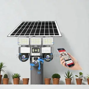 12mp 4g PTZ Rotating Triple Lens Mobile View Cam With Solar Floodlight