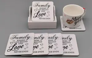 Family Write Up Cup Coaster From Hot or Cold Drinks.