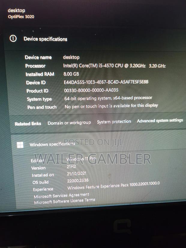 Desktop Computer Dell OptiPlex 3020 8GB Intel Core i5 HDD 2T - thumbnail 2