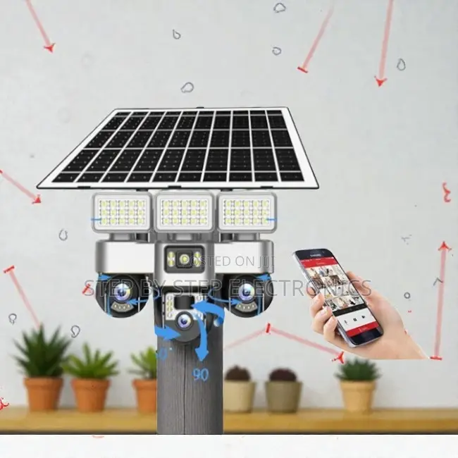 12mp 4g PTZ Triple Lens Home Safety Camera With Solar Flood Light