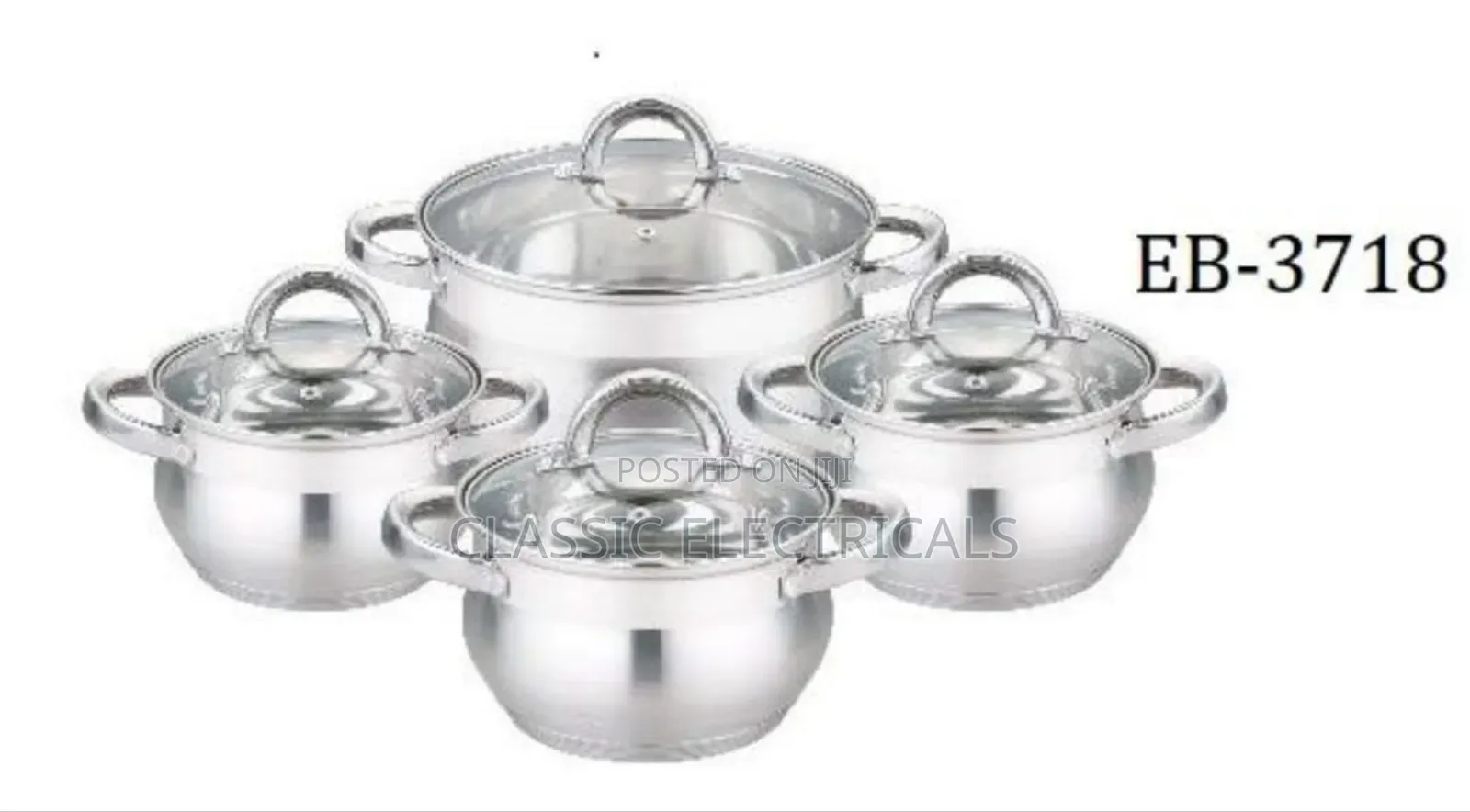 8pcs Edenberg Stainless Steel Cookware Set