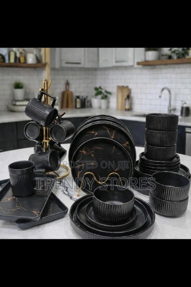 Stoneware Marble Finish Dinner Set - main view