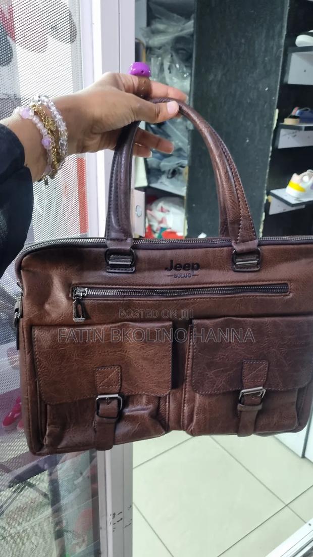 Dark Brown Men Laptop Bag - thumbnail 2