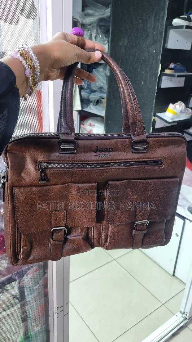 Dark Brown Men Laptop Bag - main view