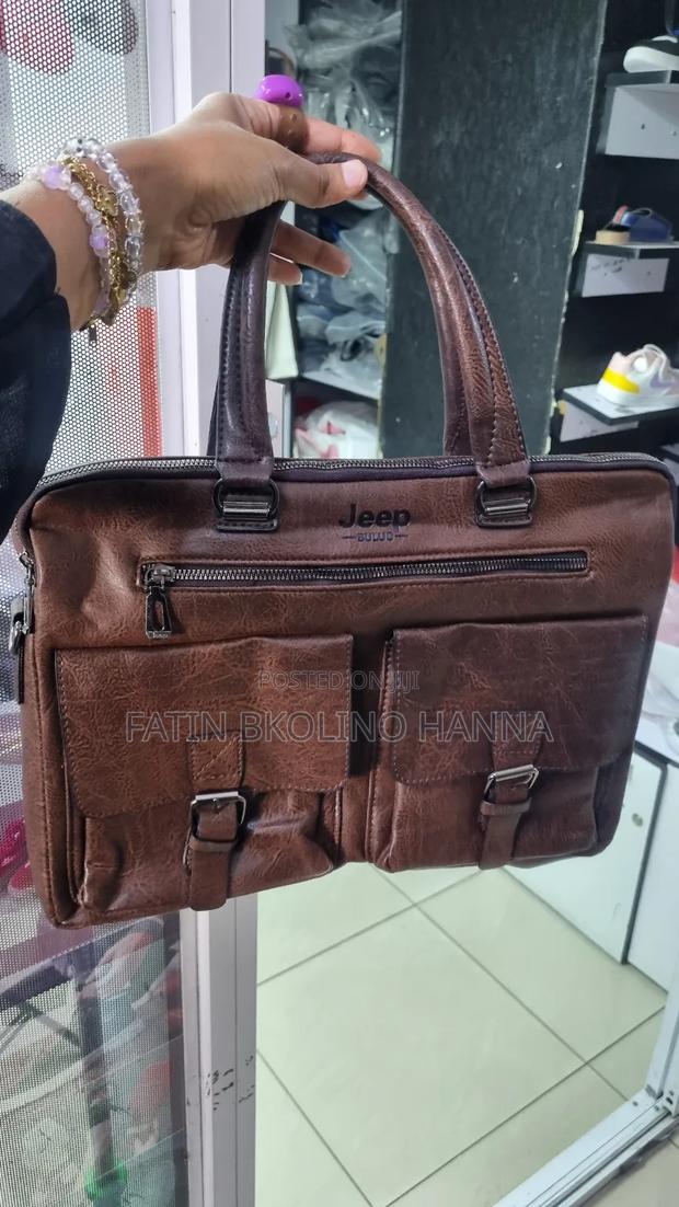 Dark Brown Men Laptop Bag - thumbnail 3