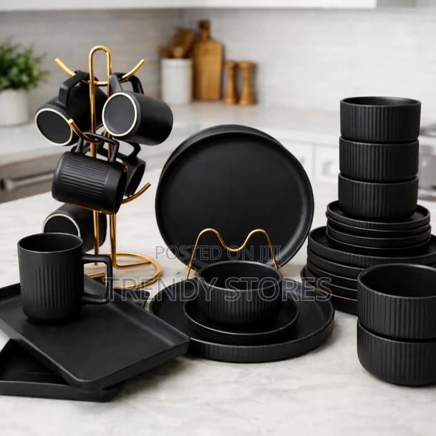 Stoneware Marble Finish Dinner Set - main view
